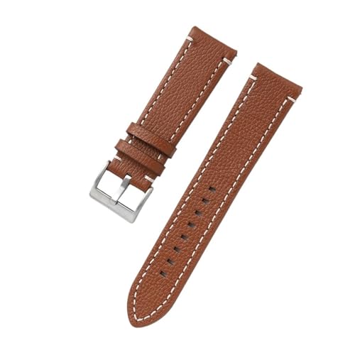 HASGTFM Doppelseitiges Leder 18mm 20mm 22mm 24mm Armband Schnellverschluss Uhrenarmband Herren Damen Gelb Rot Schwarz Uhrenzubehör(Brown 2,20mm) von HASGTFM