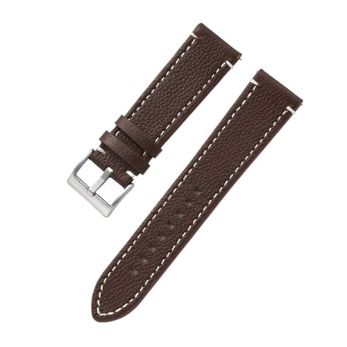 HASGTFM Doppelseitiges Leder 18mm 20mm 22mm 24mm Armband Schnellverschluss Uhrenarmband Herren Damen Gelb Rot Schwarz Uhrenzubehör(Dark brown,24mm) von HASGTFM