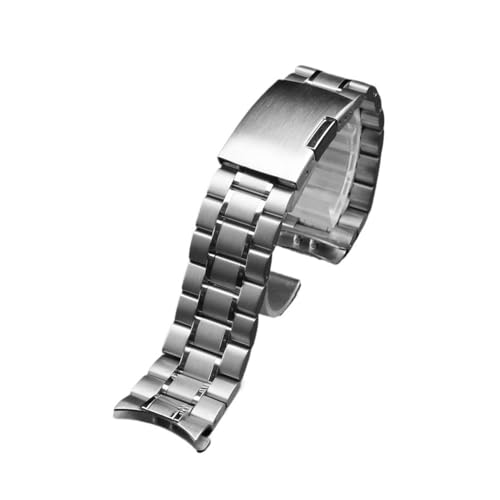 HASGTFM Edelstahl-Uhrenarmband, 18, 20, 22, 24 mm, raffinierte Arc-Schnittstelle, Metall, Silber, Schwarz, Herrenarmband, passend for Citizen, passend for Armani(A Silver,20mm) von HASGTFM