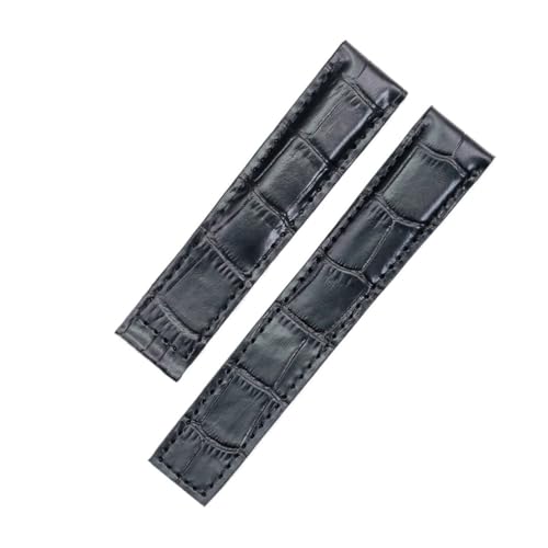 HASGTFM Fit for Tag Heuer Carrecra 6 19mm Männer Uhr Band Top Schicht Leder Gürtel Haut Leder Uhr Zubehör mit(Black) von HASGTFM