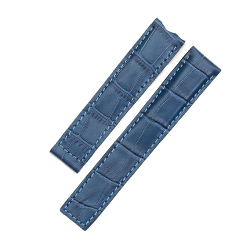 HASGTFM Fit for Tag Heuer Carrecra 6 19mm Männer Uhr Band Top Schicht Leder Gürtel Haut Leder Uhr Zubehör mit(Navy blue) von HASGTFM