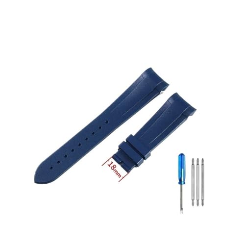 HASGTFM Hochwertige Silikon-Uhrenarmbänder passend for Tudor 1958 Black Bay Bronze Small Copper Flower Small Red Flower Series Armband 22 mm(Blue-No) von HASGTFM