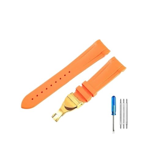 HASGTFM Hochwertige Silikon-Uhrenarmbänder passend for Tudor 1958 Black Bay Bronze Small Copper Flower Small Red Flower Series Armband 22 mm(Orange-GD-Z20) von HASGTFM
