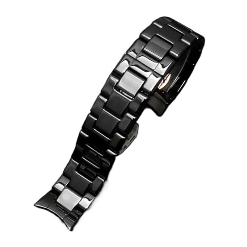 HASGTFM Keramik-Uhrenarmband AR1451 AR1452 AR1400 AR1410 Uhrenarmbänder mit Edelstahlverschluss 22 mm 24 mm(AR-1451,24mm) von HASGTFM