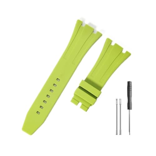 HASGTFM Langlebiges und bequemes Uhrenarmband, passend for Audemars Piguet, passend for Royal Oak Offshore 15703 15400, mit Silikonarmband(Green-No) von HASGTFM