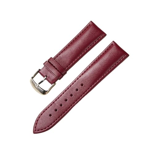 HASGTFM Leder Uhrenarmbänder 14mm 16mm 18mm 20mm 22mm Uhrenzubehör Männer Frauen Armband Business Armbanduhr Riemen(PURPLE,22mm) von HASGTFM