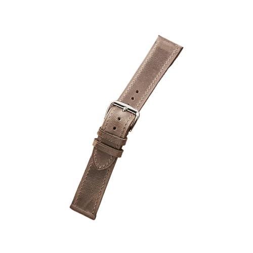 HASGTFM Leder-Uhrenarmband, Retro-Ölwachs-Haut, ultradünne Business-Uhrenarmbänder, 18/19/20/21/22 mm(Vintage Gray,20mm) von HASGTFM