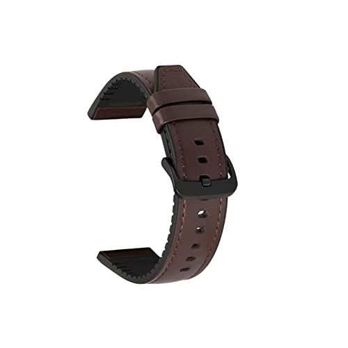 HASGTFM Leder fit for TPU Silikon Uhrenbandarmband Schwarz Schnalle Uhrengurt 20mm 22 mm fit for Samsung Fit for Huawei FIT for GARMIN Smart Watch(Darkbrown,20mm) von HASGTFM