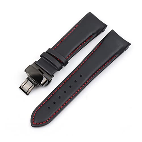 HASGTFM Leder gebogenes Ende Uhrenarmband 22mm 23mm 24mm fit für Tissot T035 Automatc Mann Uhrenarmband Band Stahlschnalle Handgelenk Armband, 22mm, synthetic-resin, agate von HASGTFM