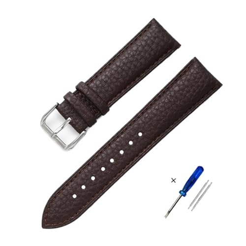 HASGTFM Lederarmband 12mm 14mm 16mm 18mm 20mm 22mm Riemen for Männer Frauen Uhr Casual Armband Handgelenk Band Uhrenzubehör(Brown,14mm) von HASGTFM