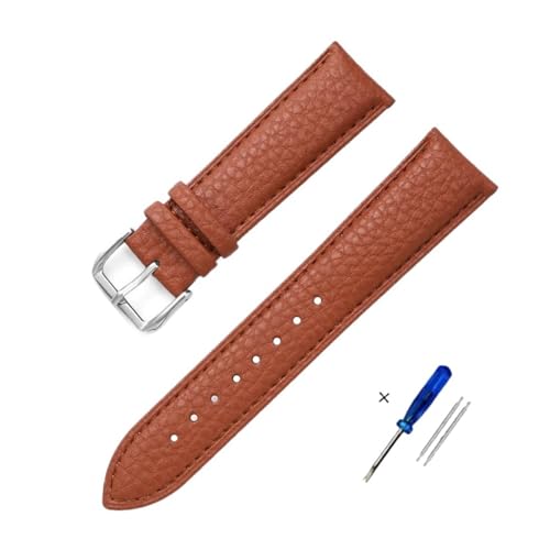 HASGTFM Lederarmband 12mm 14mm 16mm 18mm 20mm 22mm Riemen for Männer Frauen Uhr Casual Armband Handgelenk Band Uhrenzubehör(Brown 2,20mm) von HASGTFM