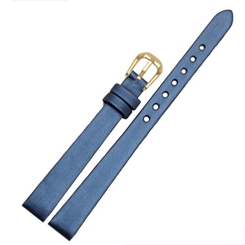 HASGTFM Lederarmband 6mm 8mm 10mm 12mm 14mm Passend for das Damenarmbanduhrarmband Rot Schwarz Weiß Blau(Navy blue g,10mm) von HASGTFM
