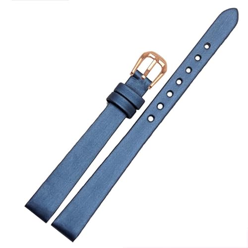 HASGTFM Lederarmband 6mm 8mm 10mm 12mm 14mm Passend for das Damenarmbanduhrarmband Rot Schwarz Weiß Blau(Navy blue rg,8mm) von HASGTFM