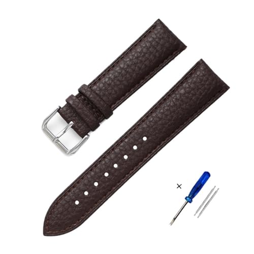 HASGTFM Lederarmband Herren Damen Uhrenarmband Uhrenzubehör Armband 12mm 14mm 16mm 18mm 20mm 22mm Grün Blau Rot(Brown,18mm) von HASGTFM