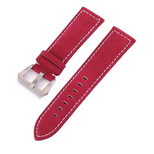 HASGTFM Lederarmband Männer Frauen Uhrenarmband 18 MM 20 MM 22 MM 24 MM Armbanduhr Armband Schwarz Braun Blau Uhrenarmbänder Armband Metallschnalle(Black 01,22mm) von HASGTFM