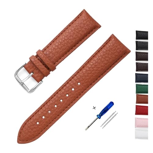 HASGTFM Muster Design Leder Uhrenarmband 12mm 14mm 16mm 18mm 20mm 22mm Armband Uhren Zubehör ersetzen Mann Frau Armband(Brown 2,12mm) von HASGTFM