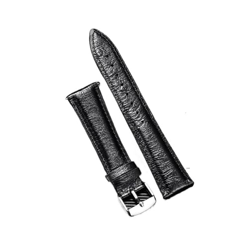 HASGTFM Muster Leder Uhrenarmbänder Armband Schwarz Blau Rot Braun Uhrenarmband for Frauen Männer 18 20 22mm Handgelenk Band(Black,18mm) von HASGTFM