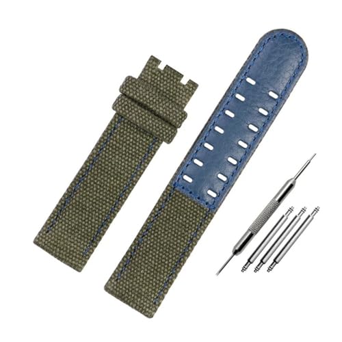 HASGTFM Nylon-Canvas-Uhrenarmband 20 22, schwarz, braun, Armeegrün, Leder, Unterseite, Herren-Armband, passend for Hamilton Khaki Field(Army green-NO BK,22mm) von HASGTFM
