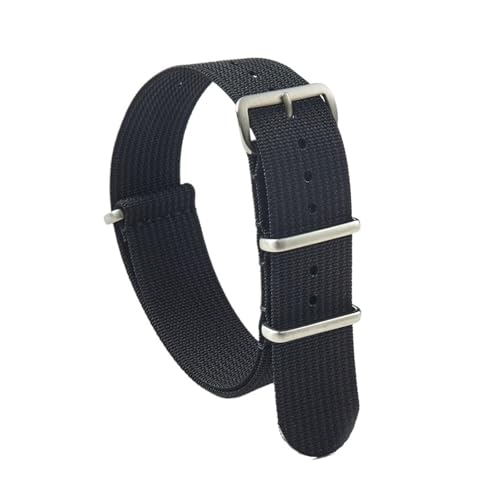 HASGTFM Nylon-Uhrenarmbänder, 18 mm, 20 mm, 22 mm, militärisches wasserdichtes Uhrenarmband, for Herren und Damen, lässig, länglich, ersetzen Sie das Uhrenarmband(Black,20mm) von HASGTFM