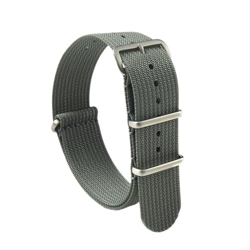 HASGTFM Nylon-Uhrenarmbänder, 18 mm, 20 mm, 22 mm, militärisches wasserdichtes Uhrenarmband, for Herren und Damen, lässig, länglich, ersetzen Sie das Uhrenarmband(Gray,20mm) von HASGTFM