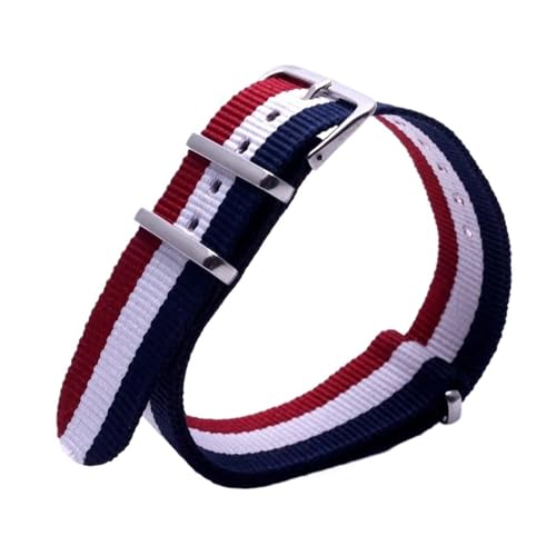 HASGTFM Nylon-Uhrenarmband, 18 mm, 20 mm, 22 mm, 24 mm, generisches Uhrenarmband, Ersatz for Herren und Damen, Uhrenzubehör(09,18mm) von HASGTFM