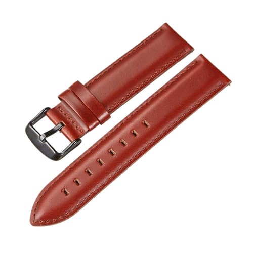 HASGTFM Öl Wachs Leder Uhrenarmband 18mm 20mm 22mm Schnellverschluss Uhrenarmbänder Uhrenarmbänder Gürtel mit solider Schnalle(Red brown(black),22mm) von HASGTFM