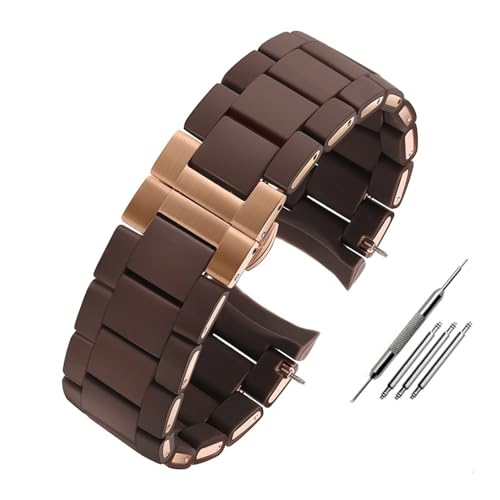 HASGTFM Passend for Armani AR5906 AR5905 AR5890 AR5889 AR5919 AR5920. Breite 23 mm, Breite 20 mm(Brown RG,23mm) von HASGTFM