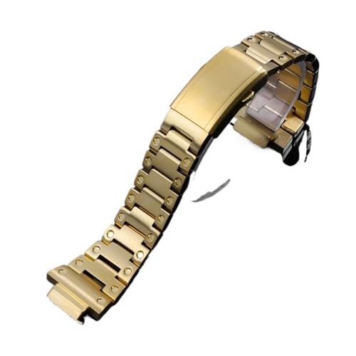 HASGTFM Passend for CASIO, passend for G-Shock Feinstahl-Uhrenarmbänder GW-5000 5035 DW5600 GWM5610 Herren-Uhrenarmband in Schwarz und Silber, 16 mm(5610 gold) von HASGTFM