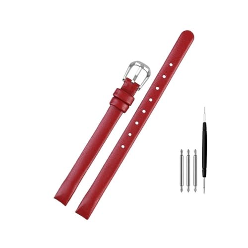HASGTFM Passend for CK Leder Damenarmband Rebel Rebel Serie K8P 231 K8P 236/237 Rot Schwarz Weiß Leder Uhrenarmband 8mm(Red-silver) von HASGTFM
