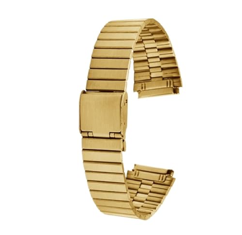HASGTFM Passend for Casio Edelstahlarmband A158 A159 A168 A158W f91w LA-680 AEQ-110 f91w kleines goldenes Uhrenarmband 18 mm(C Golden) von HASGTFM