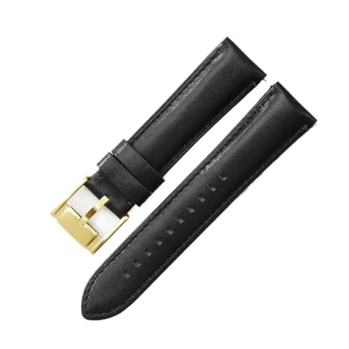 HASGTFM Passend for Fossil Fs4990 Fs4735 Me3099 Me3052 Fs4813 Q Intelligent Series Leder geruchlos Uhrenarmbänder 22 24 mm(Black-Gold-K8,22mm) von HASGTFM