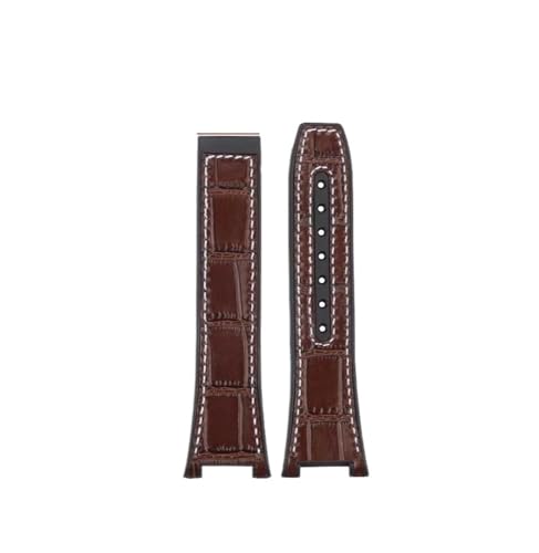 HASGTFM Passend for Omega Constellation 41 mm Uhrenarmband. Passend for Manhattan 39 mm. Serie: 25 x 14 mm(Brown white-no clasp) von HASGTFM