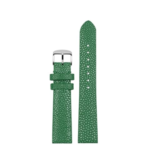 HASGTFM Perlenfischhaut-Uhrenarmband, geeignet for Longines, passend for FIYTA/Fit for EBOHR 718864, 718964, 718874, Damen-Uhrenkette, Rot, 16 mm(Green sk) von HASGTFM