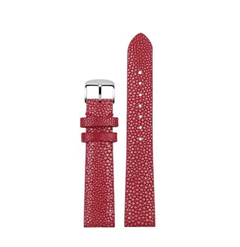 HASGTFM Perlenfischhaut-Uhrenarmband, geeignet for Longines, passend for FIYTA/Fit for EBOHR 718864, 718964, 718874, Damen-Uhrenkette, Rot, 16 mm(Red sk) von HASGTFM