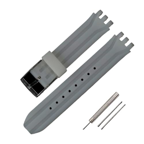 HASGTFM Silikonarmband Herren Dornschließe Uhrenzubehör Passend for Swatch SUIK400 SUIB400 Passend for National Hero Series Kautschukarmband Damenarmband(Transparent) von HASGTFM