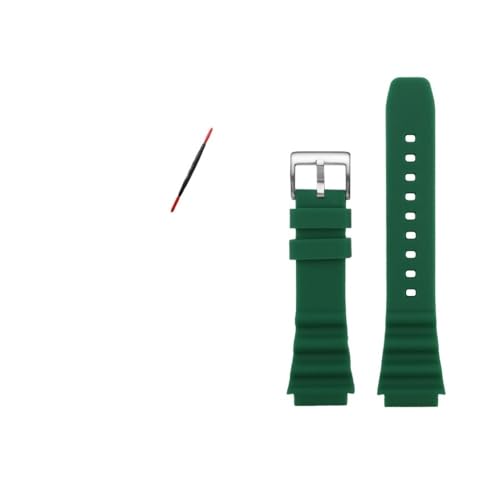 HASGTFM Silikonkautschuk-Uhrenarmband passend for SEIKO NO.5 Prospex SRPD63K1 SRPD79 SRPE31 20mm 22mm Schwarz Grün Rot Orange Blau Herrenarmband(Green-S pin,20mm) von HASGTFM