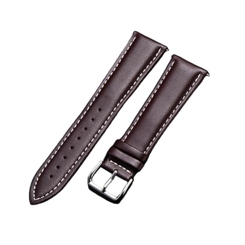 HASGTFM Uhrenarmband Lederriemen Uhrenarmbänder 18mm 20mm 22mm 24mm Uhrenzubehör Damen Herren Braun Schwarz Gürtelband(Brown(white line),22mm) von HASGTFM