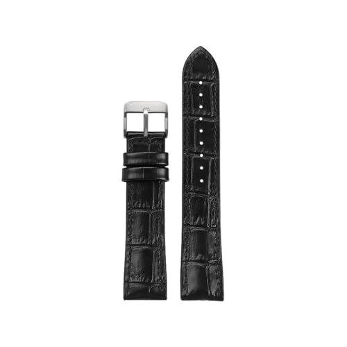 HASGTFM Uhrenarmband aus Leder mit Silikonkautschuk-Unterseite, 19, 20, 21, 22 mm, universelles Armband for Herren und Damen in Schwarz, Braun, Dunkelblau(Black-S pin,20mm) von HASGTFM