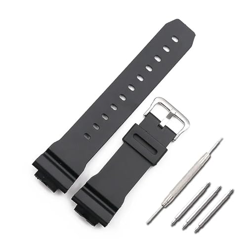 HASGTFM Uhrenzubehör Harzarmband Gehäuse Dornschließe Passend for Casio DW-6900 DW-6600 Sport wasserdichtes Armband Damen Herren Uhrenarmband(Black) von HASGTFM