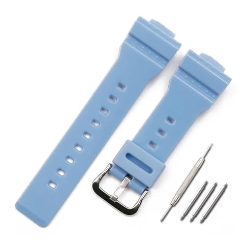 HASGTFM Uhrenzubehör Harzarmband Herren Dornschließe Gummi-Uhrenarmband Passend for Casio BABY-G BA-111 BA-110 BA-112 BA-120 Uhr mit Damen(Bright light blue) von HASGTFM