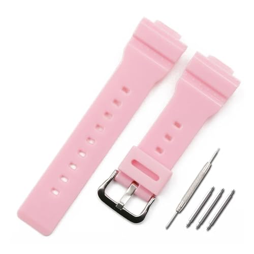 HASGTFM Uhrenzubehör Harzarmband Herren Dornschließe Gummi-Uhrenarmband Passend for Casio BABY-G BA-111 BA-110 BA-112 BA-120 Uhr mit Damen(Bright pink) von HASGTFM