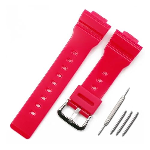 HASGTFM Uhrenzubehör Harzarmband Herren Dornschließe Gummi-Uhrenarmband Passend for Casio BABY-G BA-111 BA-110 BA-112 BA-120 Uhr mit Damen(Bright rose) von HASGTFM