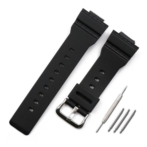 HASGTFM Uhrenzubehör Harzarmband Herren Dornschließe Gummi-Uhrenarmband Passend for Casio BABY-G BA-111 BA-110 BA-112 BA-120 Uhr mit Damen(Matte black) von HASGTFM