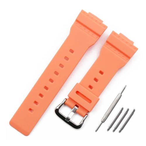 HASGTFM Uhrenzubehör Harzarmband Herren Dornschließe Gummi-Uhrenarmband Passend for Casio BABY-G BA-111 BA-110 BA-112 BA-120 Uhr mit Damen(Matte orange) von HASGTFM