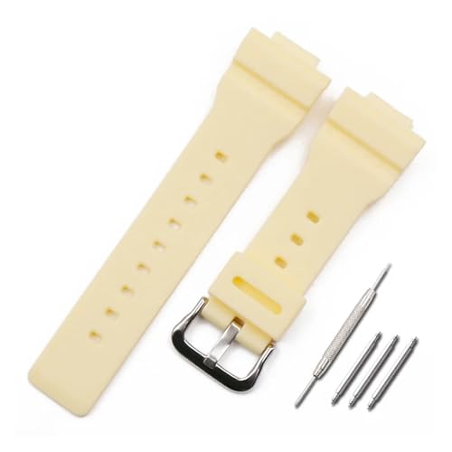 HASGTFM Uhrenzubehör Harzarmband Herren Dornschließe Gummi-Uhrenarmband Passend for Casio BABY-G BA-111 BA-110 BA-112 BA-120 Uhr mit Damen(Matte yellow) von HASGTFM