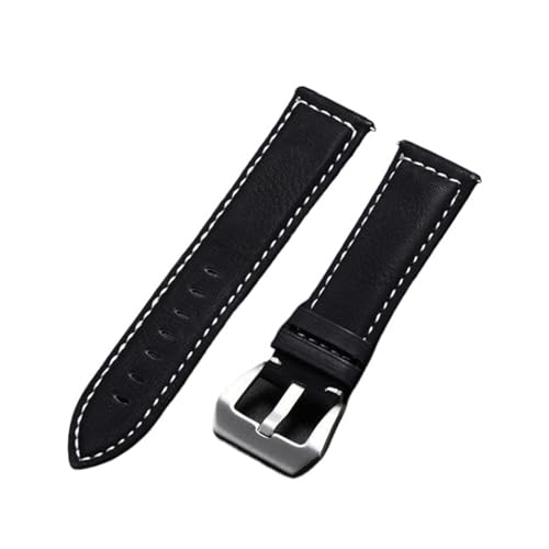 HASGTFM Vintage Matte Männliche Armband 18mm 20mm 22mm 24mm Leder Männer Armband Uhr Zubehör Luxus Uhrenarmbänder(Black,22mm) von HASGTFM
