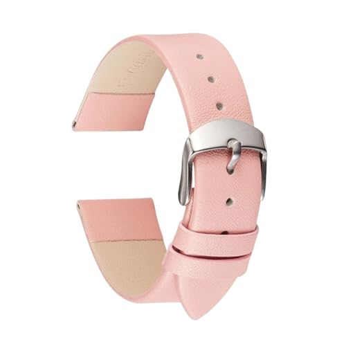 HASGTFM Weiche, ultradünne Leder-Uhrenarmbänder for Damen, 14 mm, 16 mm, 18 mm, 20 mm, 22 mm, Armband, Rosa(Black 01,14mm) von HASGTFM