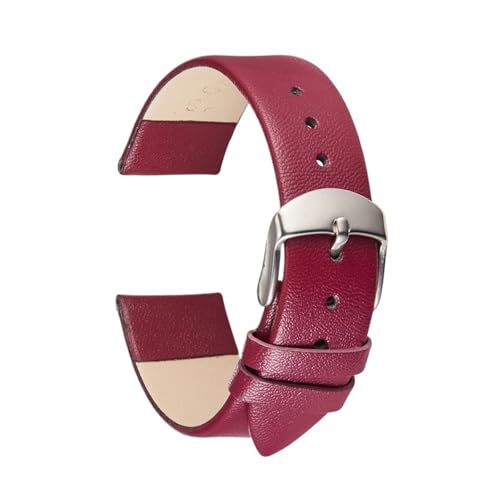 HASGTFM Weiches Lederarmband for Damen, modisch, 8 Farben, Armbänder, Handgelenkbänder, 14 mm, 16 mm, 18 mm, 20 mm, 22 mm, dünnes Damenarmband(Purple,14mm) von HASGTFM