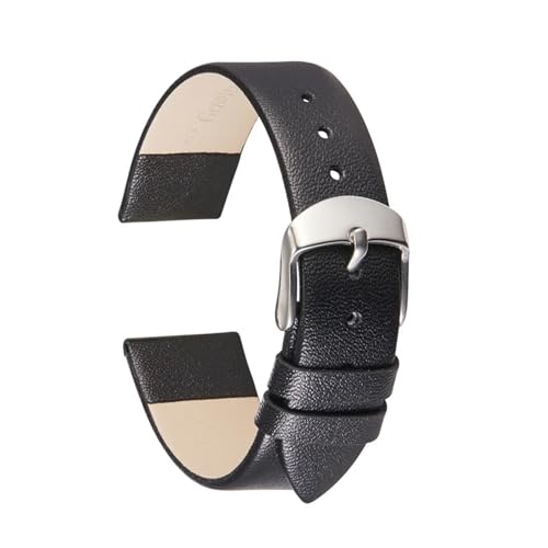 HASGTFM Weiches Lederarmband for Damen, modische Armbänder, Handgelenkriemen, 14 mm, 16 mm, 18 mm, 20 mm, 22 mm, dünnes Damenarmband(Black,16mm) von HASGTFM