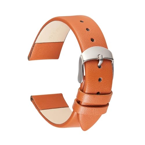 HASGTFM Weiches Lederarmband for Damen, modische Armbänder, Handgelenkriemen, 14 mm, 16 mm, 18 mm, 20 mm, 22 mm, dünnes Damenarmband(Orange,20mm) von HASGTFM